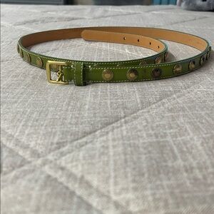 Coach Olive Belt with Brass Details